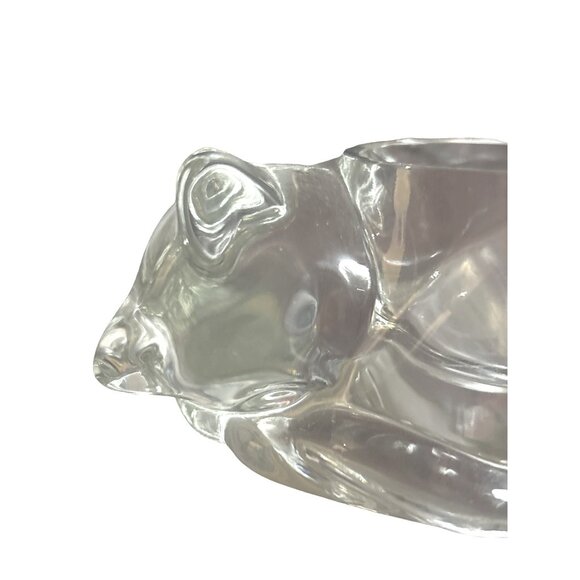 Vintage Avon Clear Glass Cat Shaped Candle Holder/Votive - Picture 6 of 8